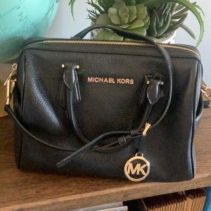 Michael Kors black leather hand bag